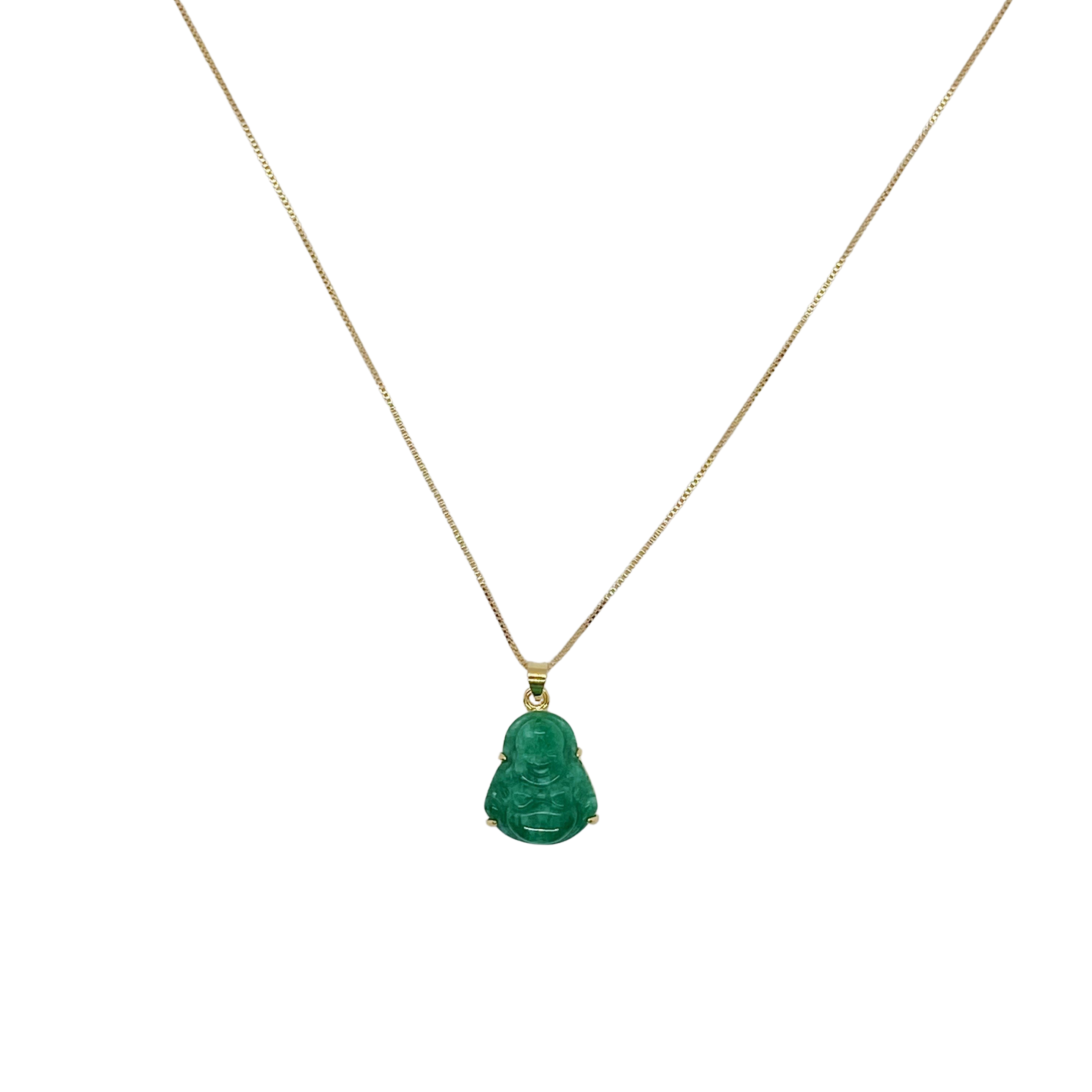 Mini jade buddha best sale necklace