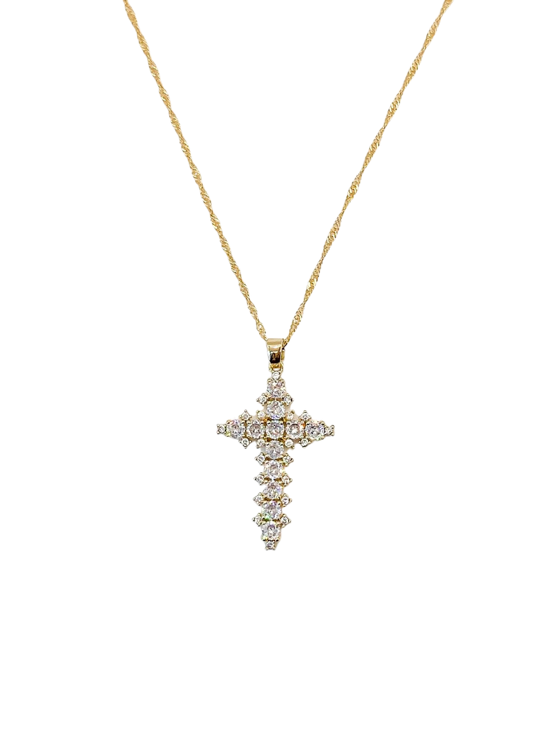 Studded-Cross-Necklace-Layers-of-Jewelry