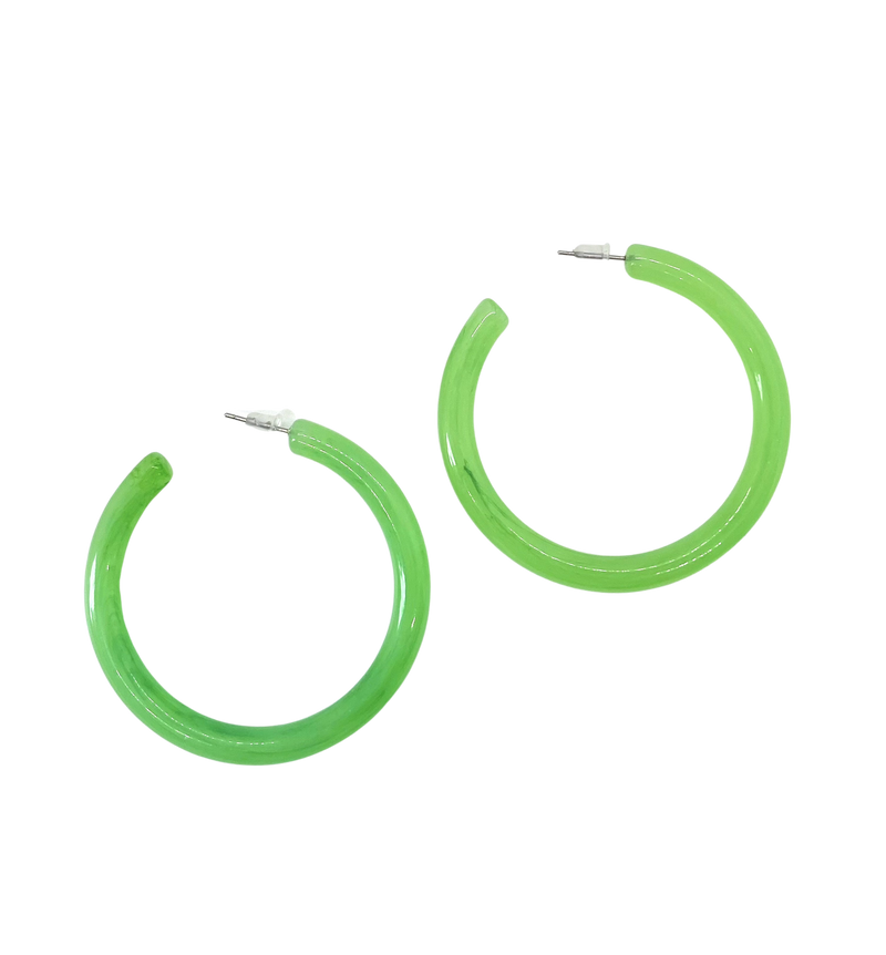 Acrylic Green Hoops - Layers of Jewelry