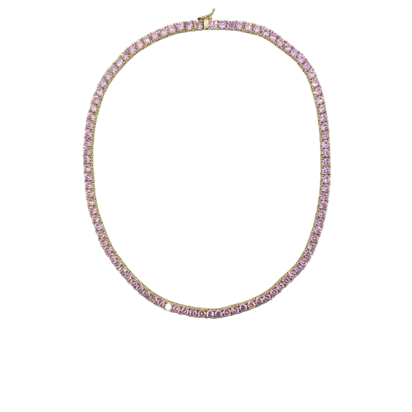 Pink Tennis Heart Necklace – Imerelli Jewelry