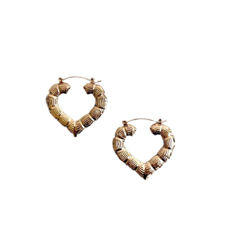 Small Heart Bamboo Hoops - Layers of Jewelry